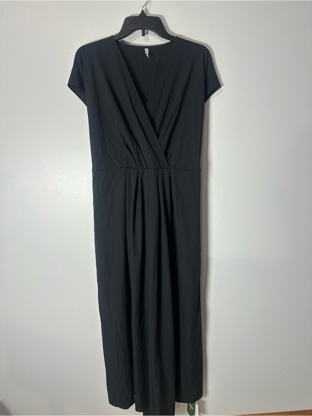 HALARA Breezeful Black V-Neck Ultra Light Quick Dry Maxi Dress Sz 1X NWT